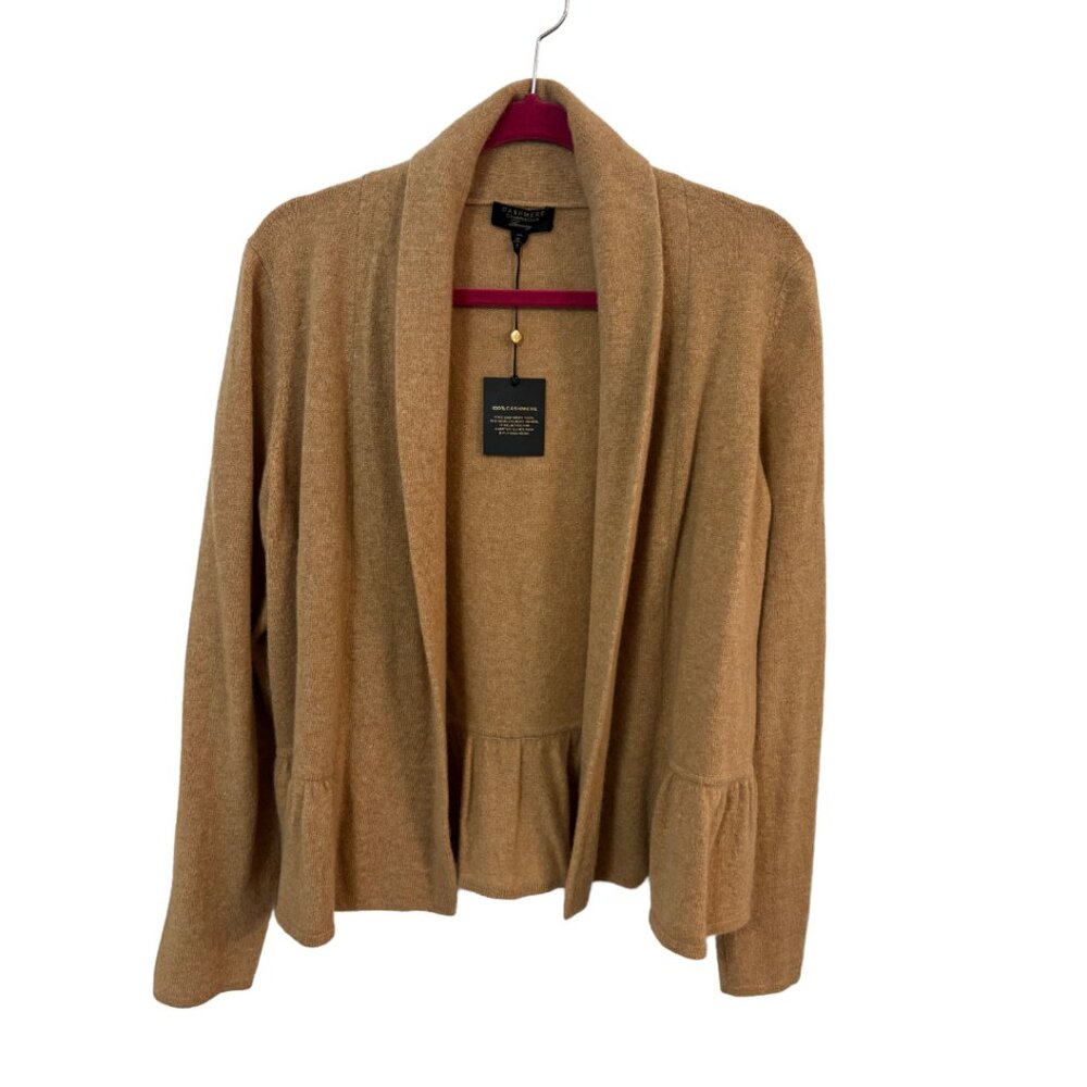 Open-Front Shawl Cardigan - XL, Camel